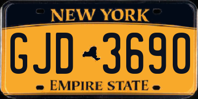 NY license plate GJD3690