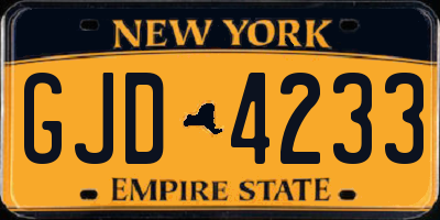 NY license plate GJD4233
