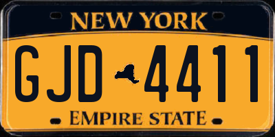 NY license plate GJD4411