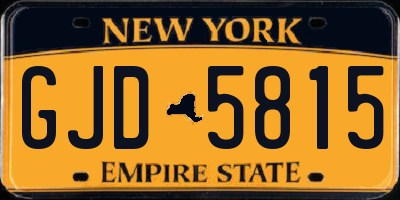 NY license plate GJD5815