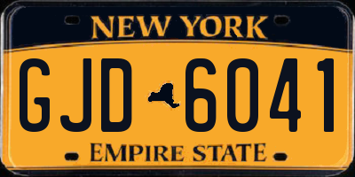 NY license plate GJD6041
