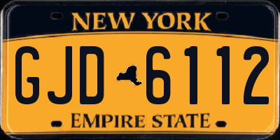NY license plate GJD6112