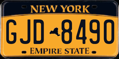 NY license plate GJD8490