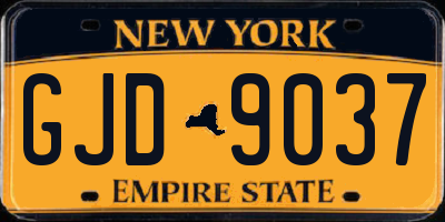NY license plate GJD9037