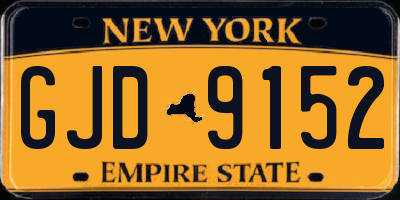 NY license plate GJD9152