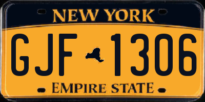 NY license plate GJF1306