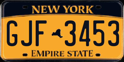 NY license plate GJF3453