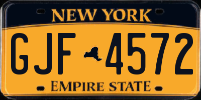 NY license plate GJF4572