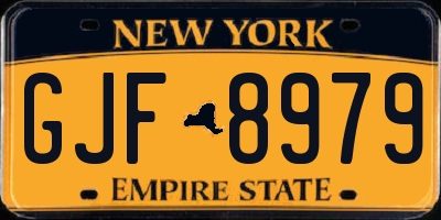 NY license plate GJF8979