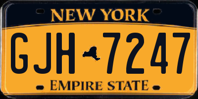 NY license plate GJH7247