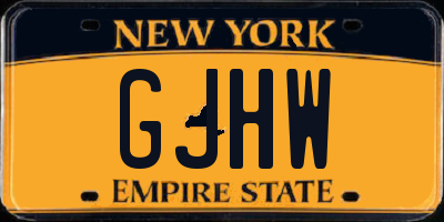 NY license plate GJHW