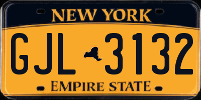 NY license plate GJL3132