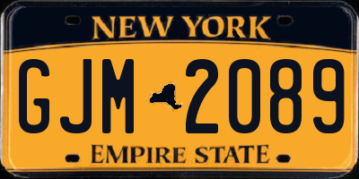 NY license plate GJM2089