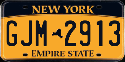 NY license plate GJM2913