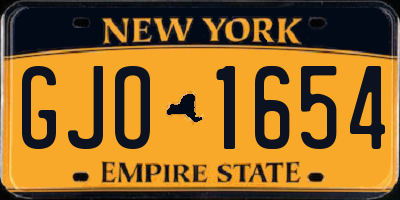 NY license plate GJO1654