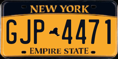 NY license plate GJP4471