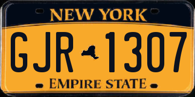 NY license plate GJR1307