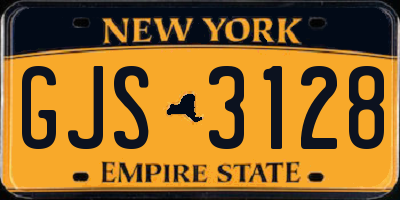 NY license plate GJS3128