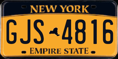 NY license plate GJS4816