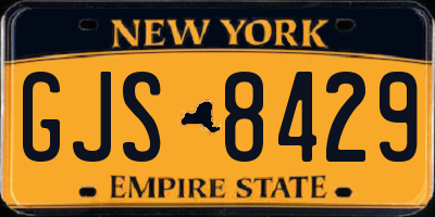 NY license plate GJS8429