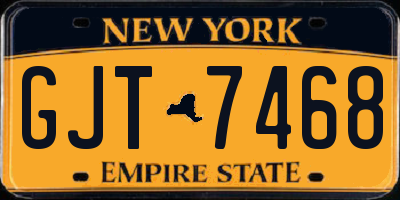 NY license plate GJT7468