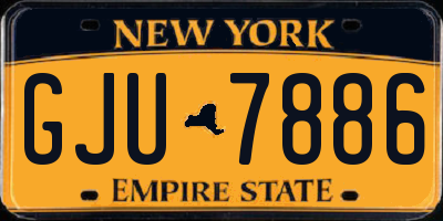 NY license plate GJU7886