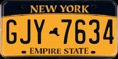 NY license plate GJY7634