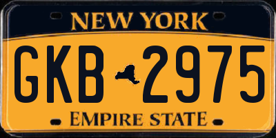 NY license plate GKB2975