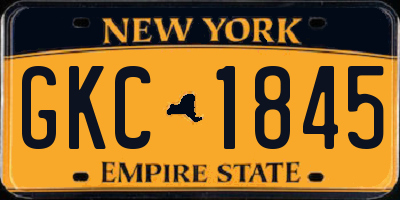 NY license plate GKC1845