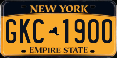 NY license plate GKC1900