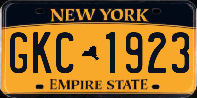 NY license plate GKC1923