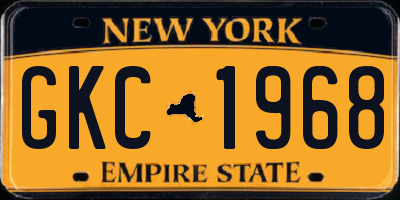 NY license plate GKC1968
