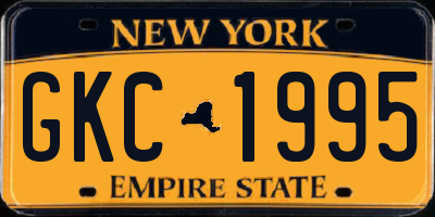 NY license plate GKC1995