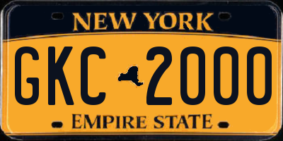 NY license plate GKC2000