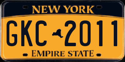 NY license plate GKC2011