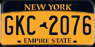 NY license plate GKC2076