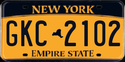 NY license plate GKC2102