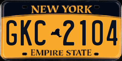 NY license plate GKC2104