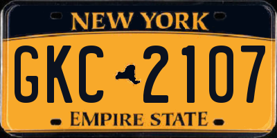 NY license plate GKC2107