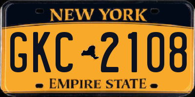 NY license plate GKC2108