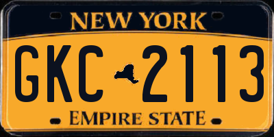 NY license plate GKC2113