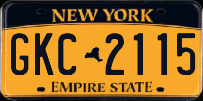 NY license plate GKC2115