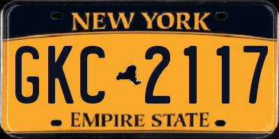 NY license plate GKC2117