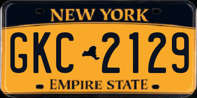 NY license plate GKC2129