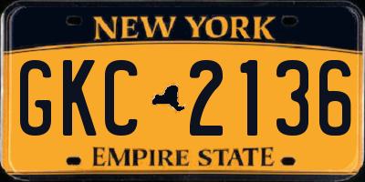 NY license plate GKC2136