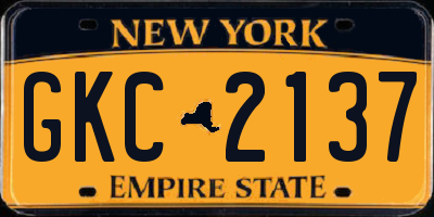 NY license plate GKC2137