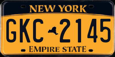 NY license plate GKC2145