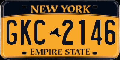 NY license plate GKC2146