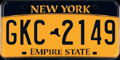 NY license plate GKC2149