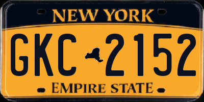 NY license plate GKC2152
